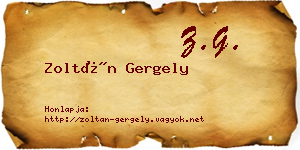 Zoltán Gergely névjegykártya